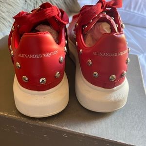 Red Alexandra McQueen with Silver studs only wear 5 times in Very good condition